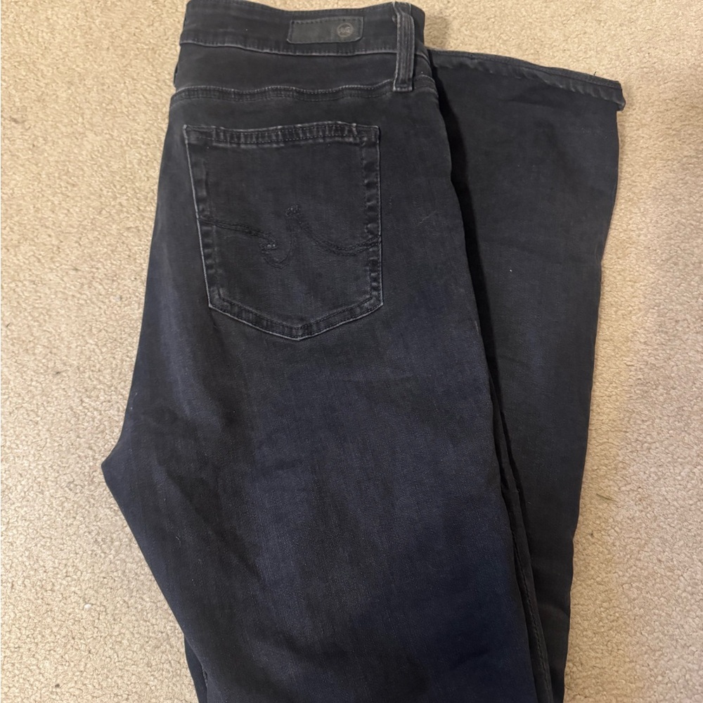 AG Jeans Women’s Dark Gray Jeans - High Rise Slim Straight - Stretch